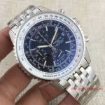 Copy Breitling Navitimer Black Face Watch - Stainless Steel White Inner